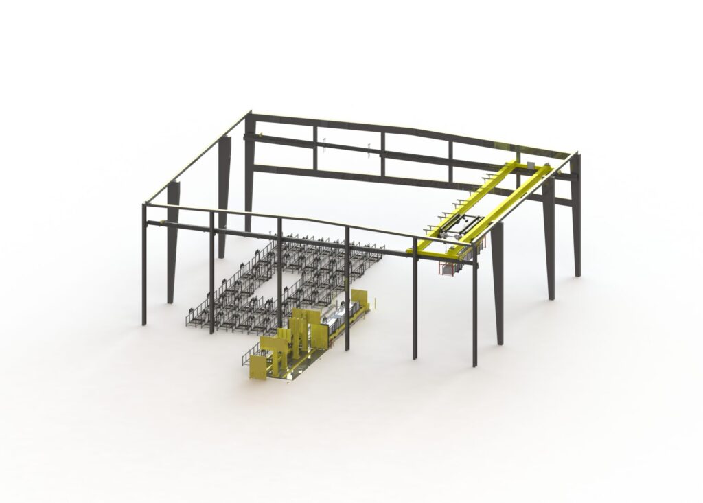 Storage System for Profile Carts with Overhead Crane(s)