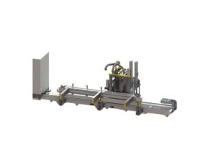 4-axis UEP notching and swaging machine for aluminum, wood and PVC profiles in industrial joinery