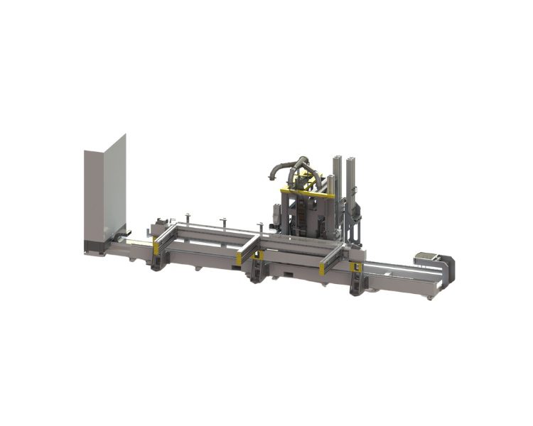 Entailleuse ficheuse 4 axes UEP pour profils aluminium, bois et PVC en menuiserie industrielle