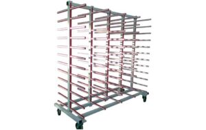 Horizontal storage and transport trolley for profiles in industrial joinery – RU-PWD