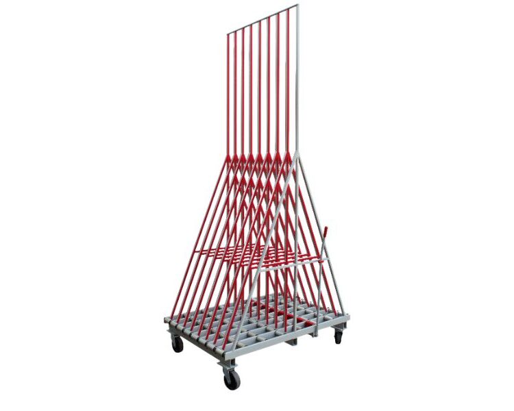 Chariot de stockage et de transport de cadres pour menuiserie industrielle – RU‑RFH