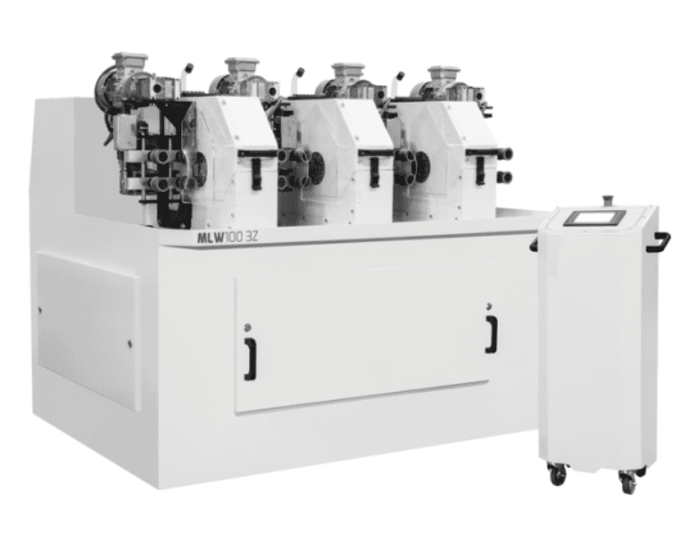 Machine MLW100Z – Ponçage multi‑têtes de tubes sous arrosage Machine MLW100Z multi-têtes pour le ponçage de tubes ronds et ovales de 10 à 114 mm sous arrosage