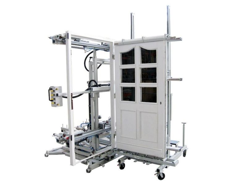 tilting mounting table with hinged door leaf - ru-mks Tilting assembly table and hinge station for door leaves - RU-MKS
